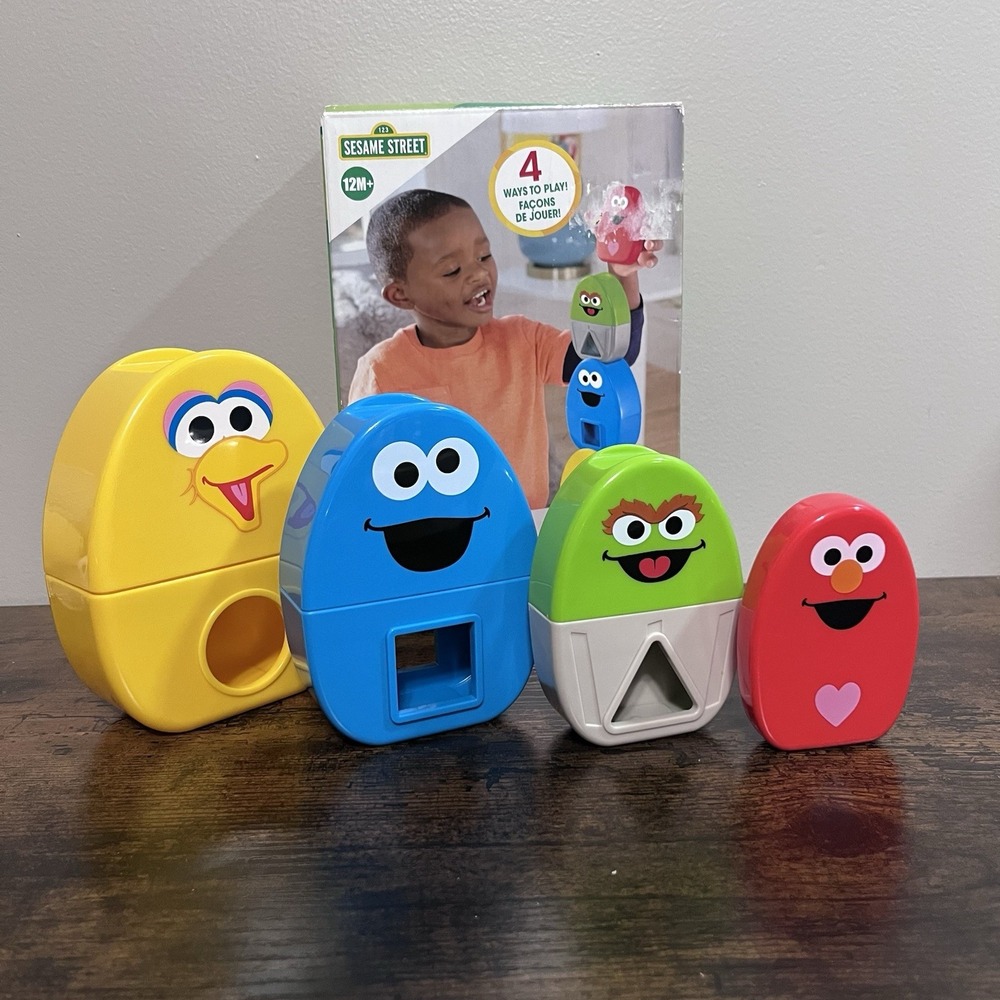 Playskool Elmos Stack And Nest Friends Sesame Street Big Bird Cookie Monster